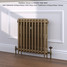 CI-RK660-10-MET-PALE-GOLD-LS01 - Rook 2 Column Victorian Cast Iron Radiator H660mm x W2057mm CI-RK660-10-MET-PALE-GOLD-LS01 - Rook 2 Column Victorian Cast Iron Radiator H660mm x W2057mm